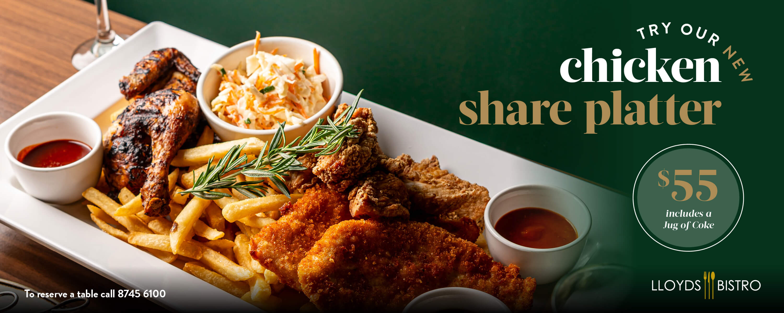 $55 Chicken Share Platter at LLOYDS BISTRO