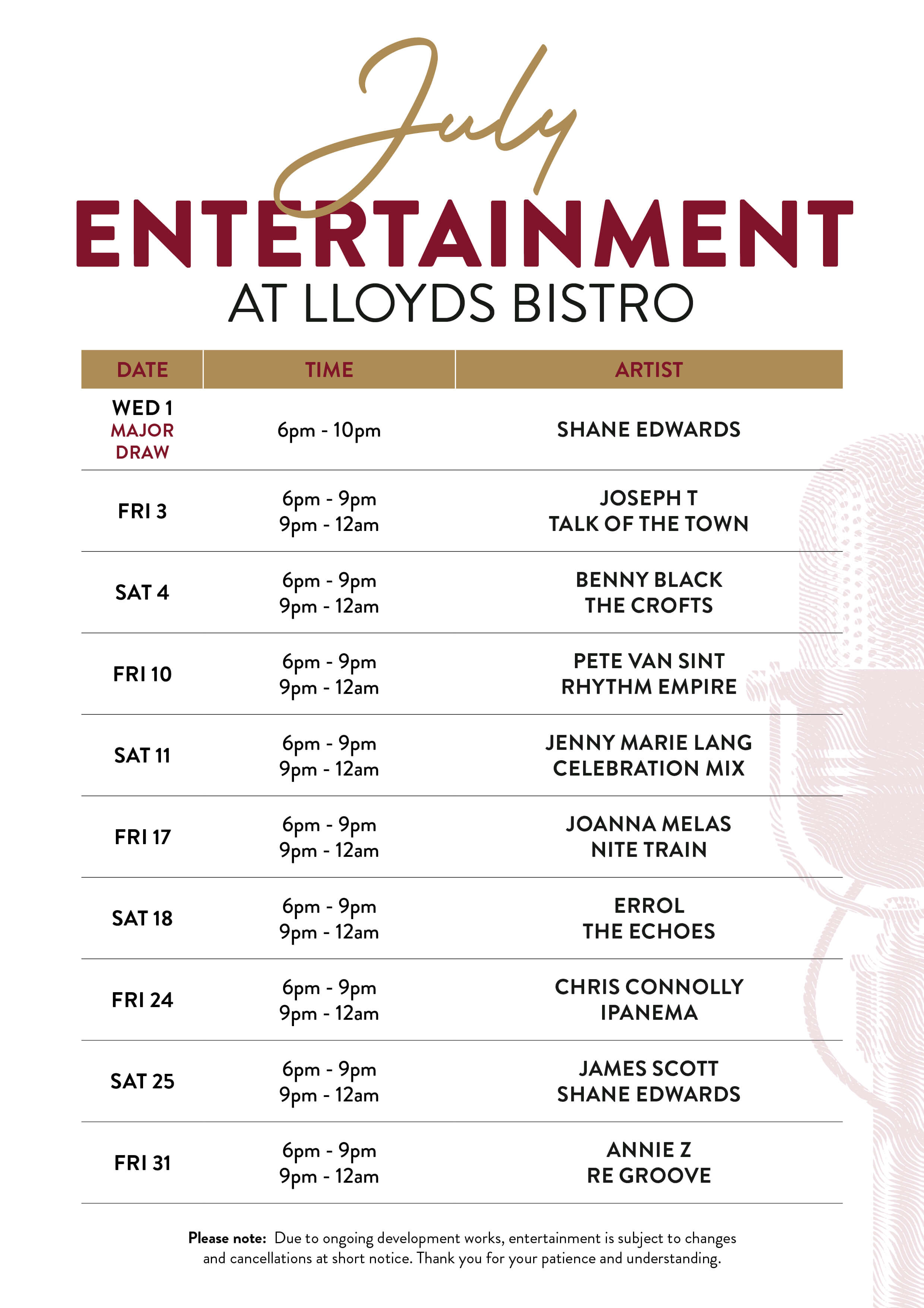 July Entertainment 2026