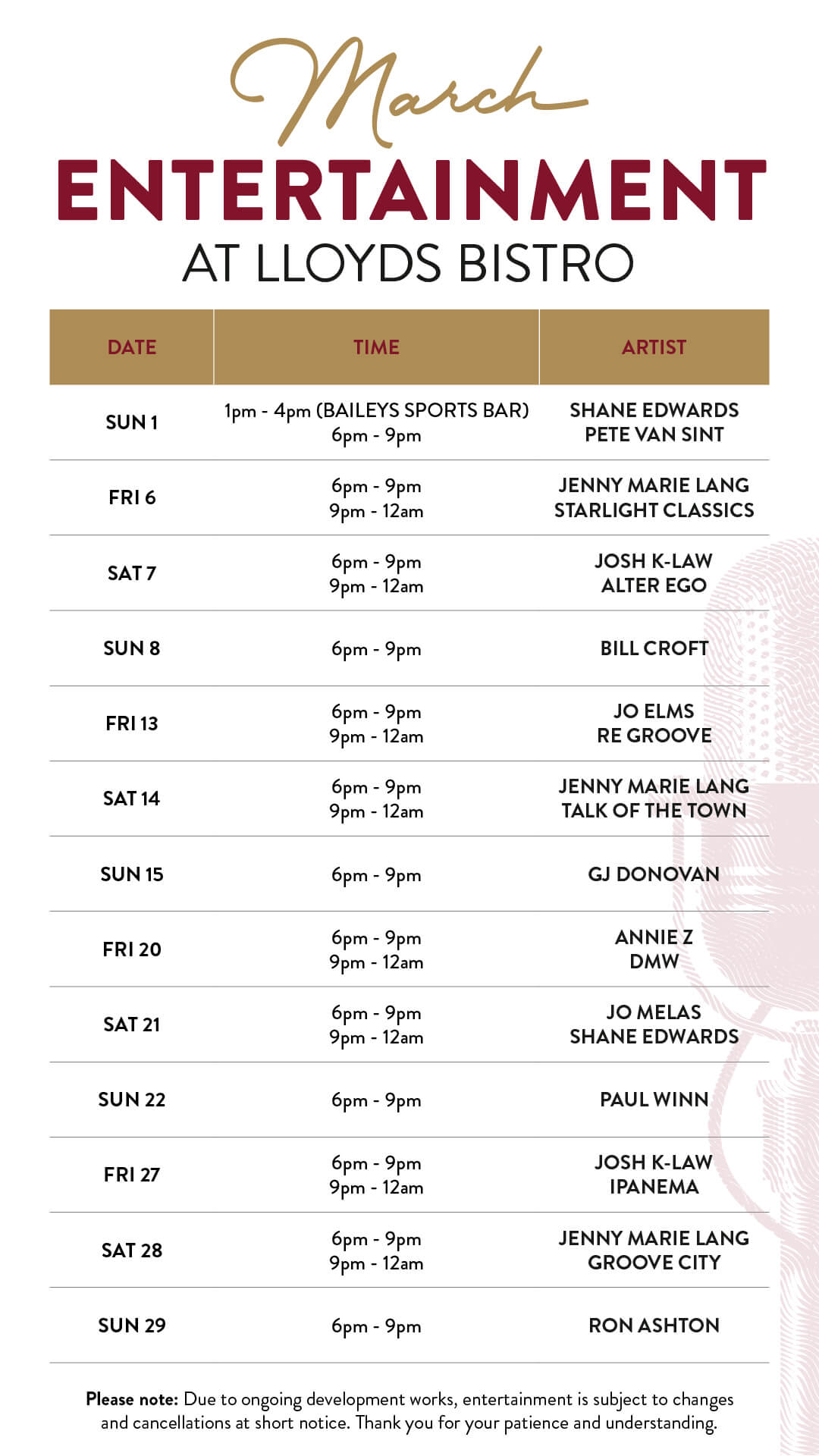 March Entertainment 2026