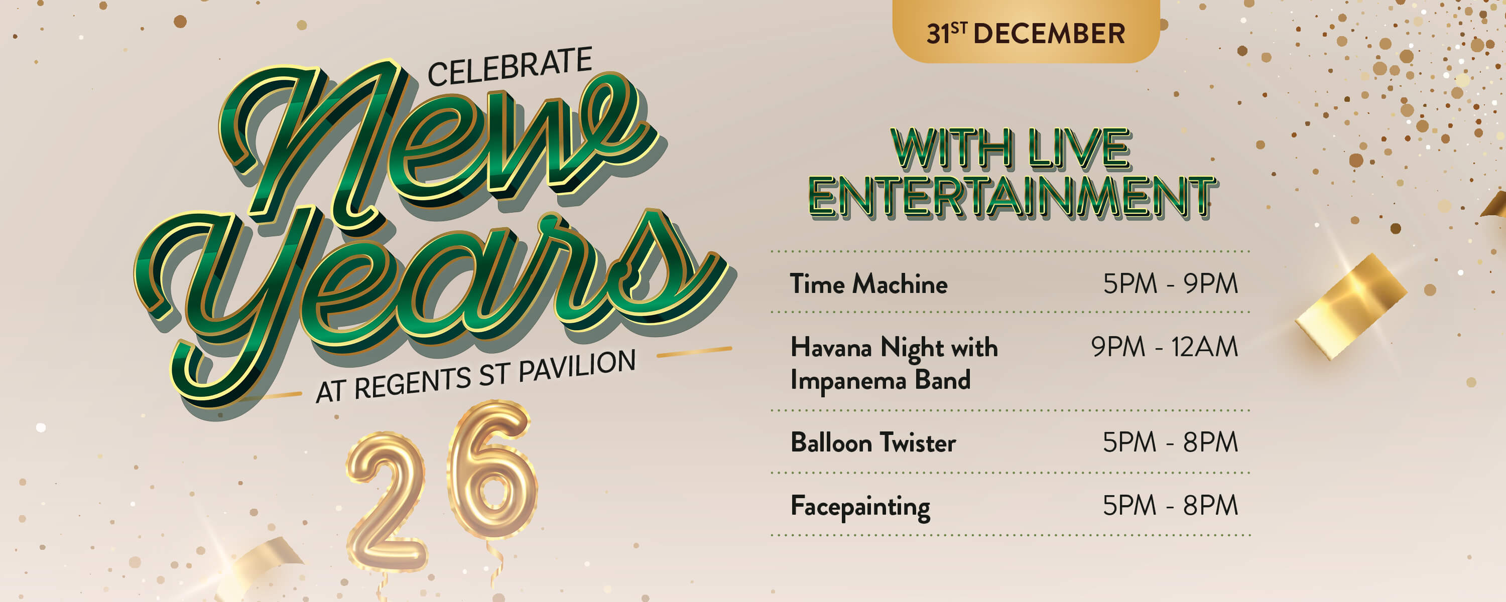 NYE at Regent St Pavilion