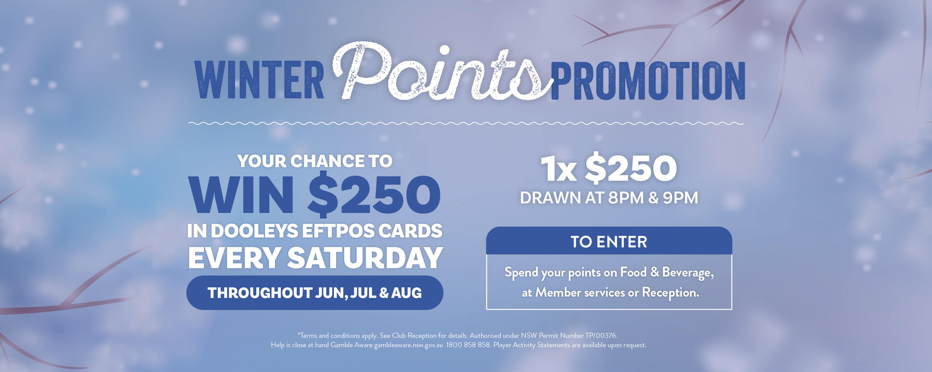Winter Points promo $250 Eftpos Card